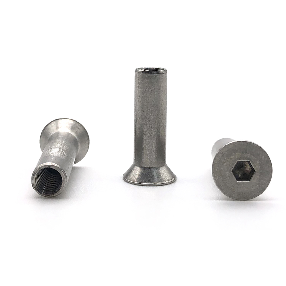 不銹鋼平頭內(nèi)六角拉鉚螺母小沉頭鉚螺帽