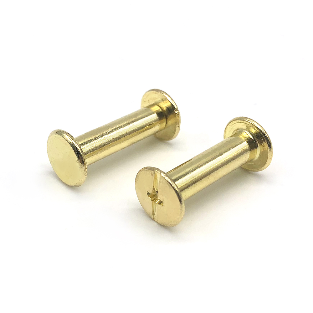 純銅子母螺絲 黃銅子母釘 子母釘鉚釘 對(duì)鎖平頭螺絲 酒店菜譜釘 樣冊螺絲 相冊釘