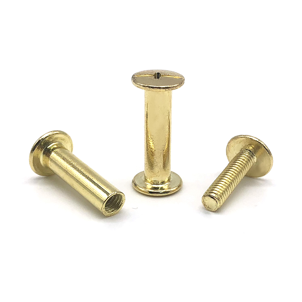純銅子母螺絲 黃銅子母釘 子母釘鉚釘 對(duì)鎖平頭螺絲 酒店菜譜釘 樣冊螺絲 相冊釘