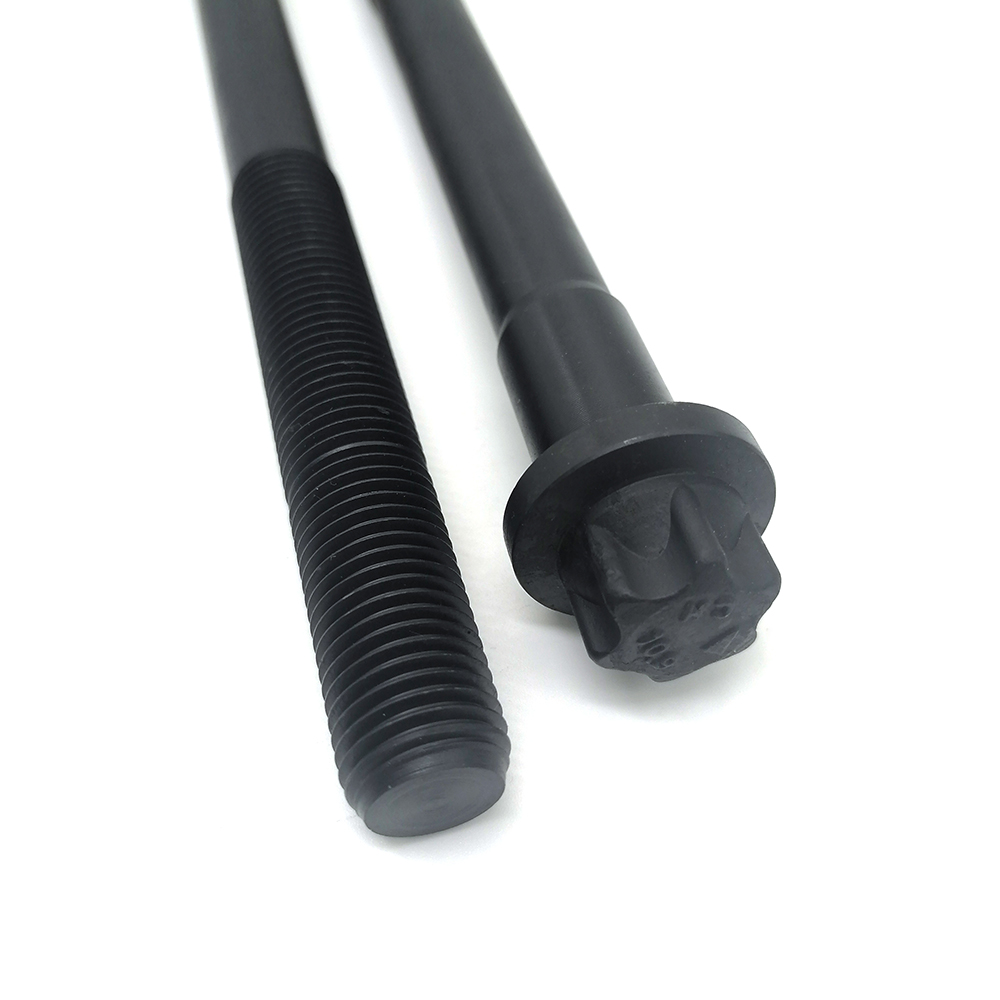 工廠生產(chǎn)六角法蘭螺栓10.9級高強度螺栓發(fā)黑外梅花螺栓定制非標(biāo)螺栓