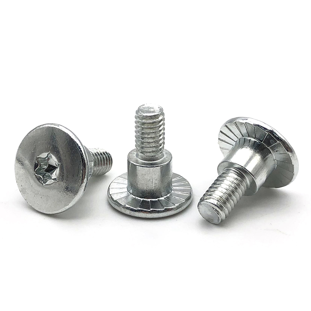 廠家生產(chǎn)梅花螺絲 鍍白鋅臺階螺絲 8.8級防滑螺絲定制非標(biāo)螺絲