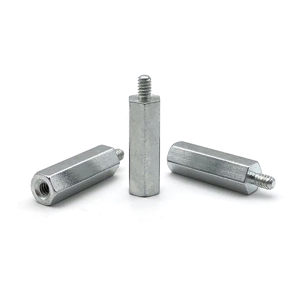 碳鋼鍍鋅單通六角鐵柱PCB板隔離柱陰陽(yáng)間隔柱單頭支撐柱M3/M4/M5