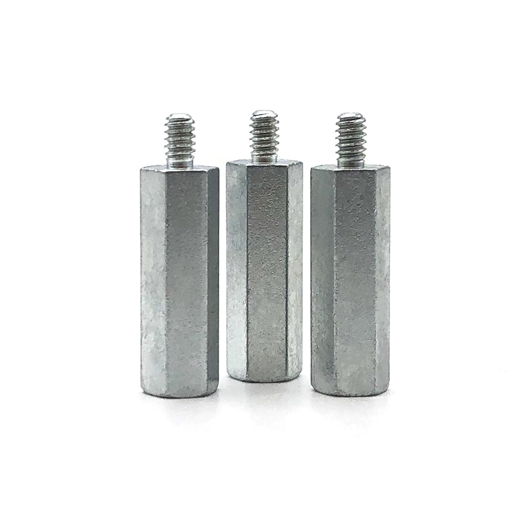 碳鋼鍍鋅單通六角鐵柱PCB板隔離柱陰陽(yáng)間隔柱單頭支撐柱M3/M4/M5