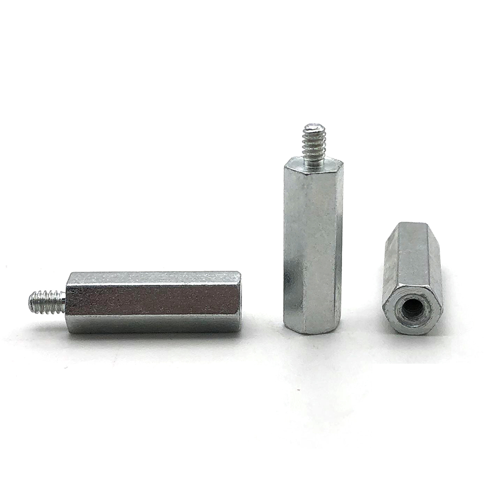 碳鋼鍍鋅單通六角鐵柱PCB板隔離柱陰陽(yáng)間隔柱單頭支撐柱M3/M4/M5