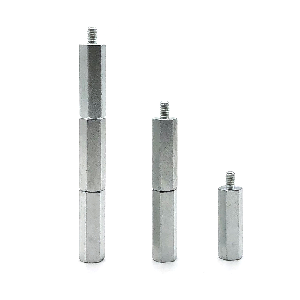 碳鋼鍍鋅單通六角鐵柱PCB板隔離柱陰陽(yáng)間隔柱單頭支撐柱M3/M4/M5
