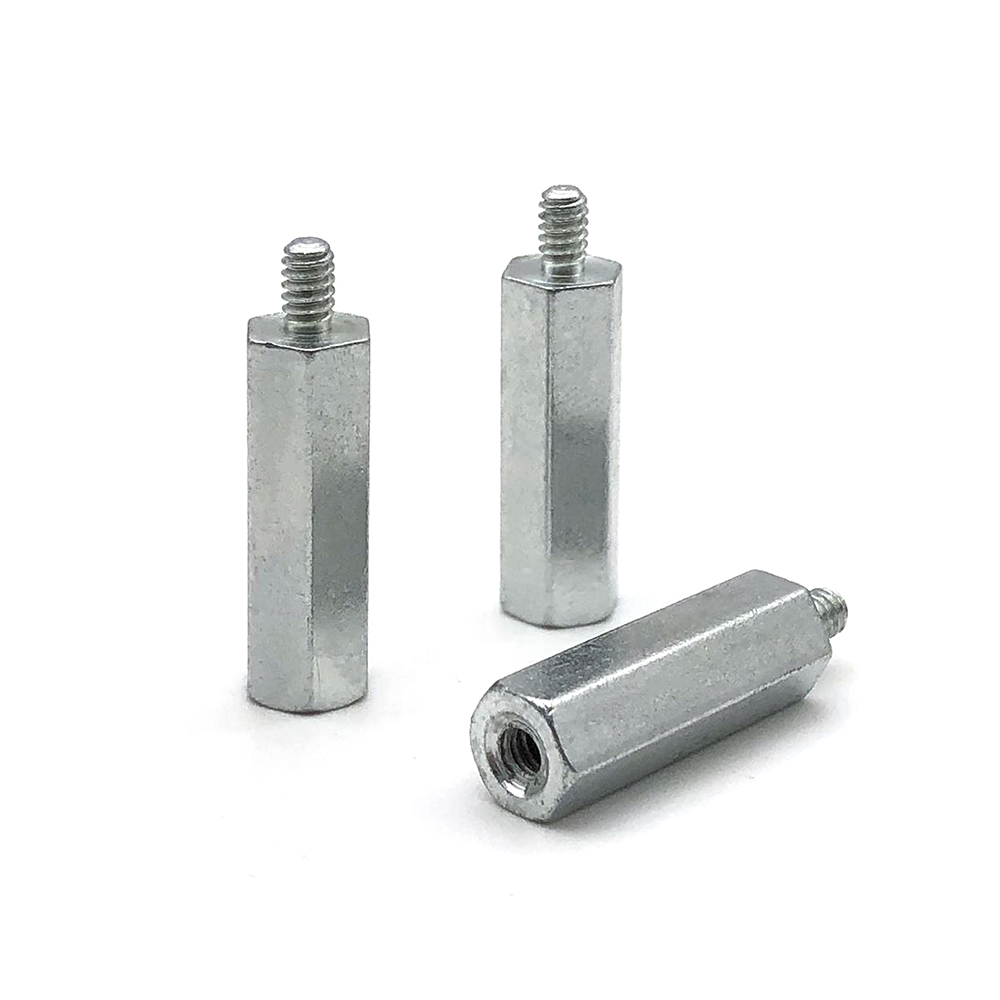 碳鋼鍍鋅單通六角鐵柱PCB板隔離柱陰陽(yáng)間隔柱單頭支撐柱M3/M4/M5